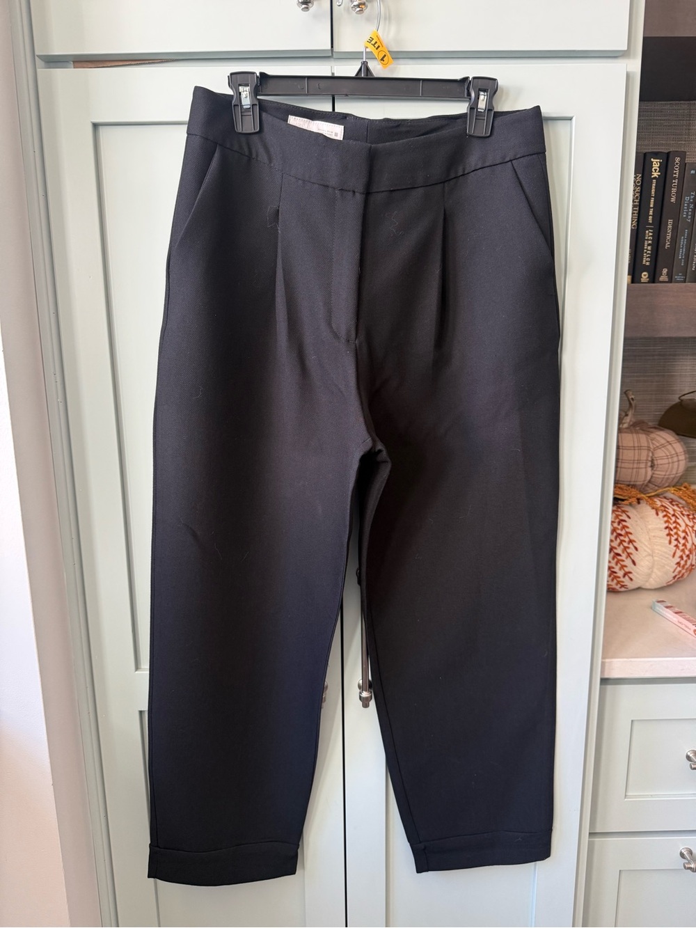 Zara pleated pants with cuff hem